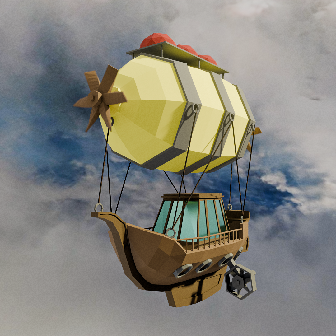 Steampunk léghajó 3d